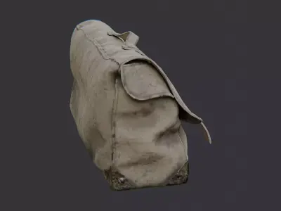USA Duffel Bag Weathered Canvas Straps Low-poly 3D model