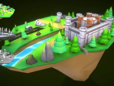 VIASS Island Medieval Low-poly 3D model