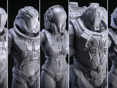 Sci-Fi Armors Sculpt Bundle 2 3D model