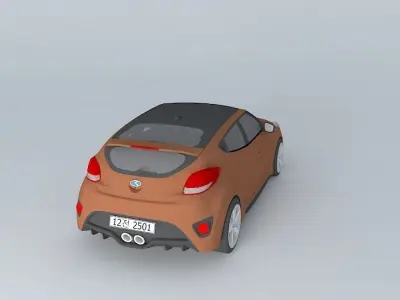 Hyundai Veloster Turbo with 3 0 K emblem Free 3D model