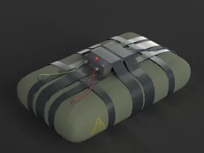Explosives Package Low-poly 3D model