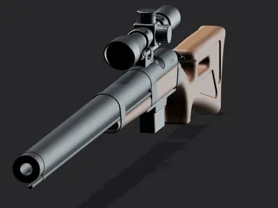 Sniper Weapon Low-poly 3D model purchase