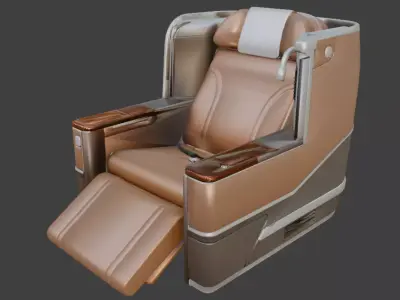 airplane luxury leather seat low poly Low-poly 3D model