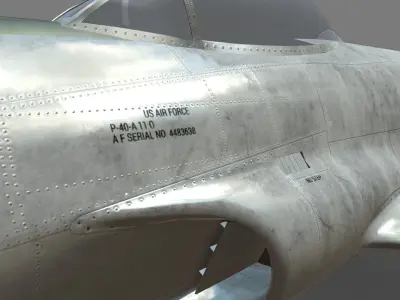 Lockheed P-80 Low-poly 3D model