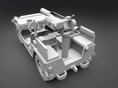 Jeep Willys Anti Tank 3D print model