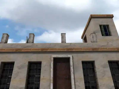 Old High-Quality 3D Colonial House Low-poly 3D model 11