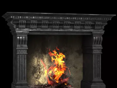 Baroque Style Fireplace 3D model