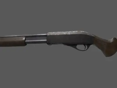 Sawed-off shotgun Free low-poly 3D model