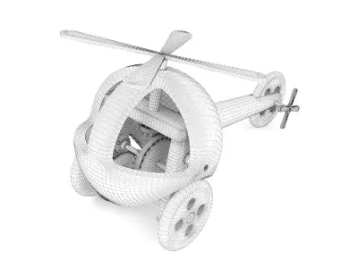 Wooden toy helicopter 03 3D model