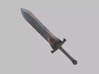 Black Reliquary Greatsword Epic Dark Fantasy Weapon Low-poly 3D model