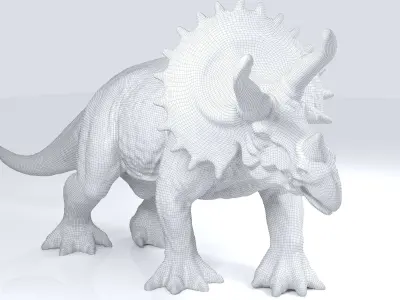 Triceratops dinosaur with horns Free 3D model