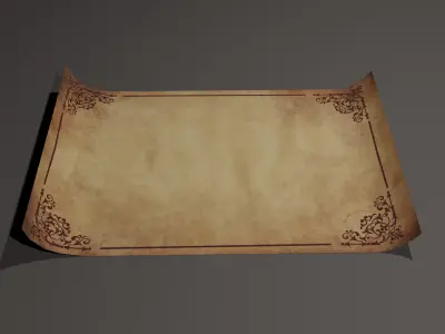 Antique paper 3D model Low-poly 3D model