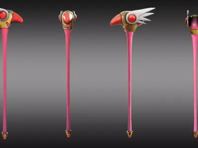 Cardcaptor Sakura Sealing Wand  Low-poly 3D model