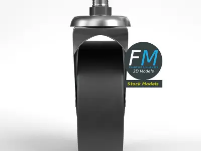 Threaded Stem Caster Wheel 3D model