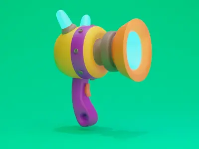 Space Cartoon IceBringer Gun Low-poly 3D model