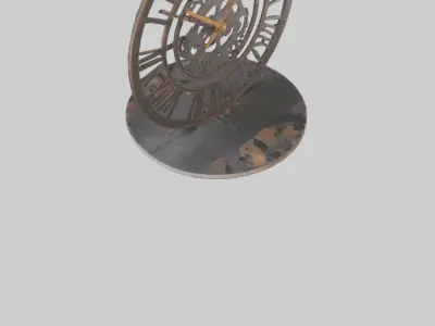 Industrial Style Wall Clock model Low-poly 3D model
