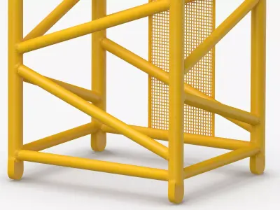 Crane D Intermediate Section 12m Yellow 3D model