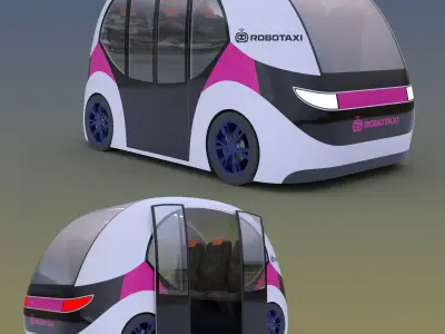 Autonomous Taxi Free 3D model
