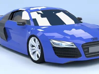 Audi R8 low poly Free 3D model