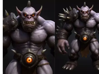 Ogre Warrior Brutal Sci Fi Fantasy Game Low-poly 3D model