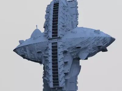 Art Deco Sci-Fi Disk Ship 12  3D model