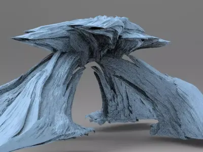 Sci fi Alien Mushroom rock 2 3D model
