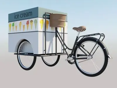 Traditional Three-wheeled Tricycle 3D model