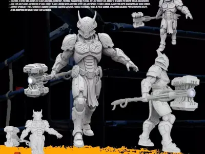 3D Printable Iron Oath Skystrike Armored Infantry 3D model