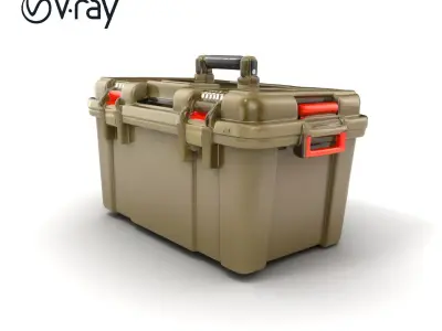Olive Green Tool Storage Box model pack Low-poly 3D model