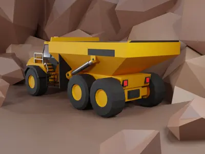 Articulated Hauler Heavy Vehicle Low-poly 3D model