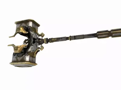 Magical weapon Golden Hammer 3D model