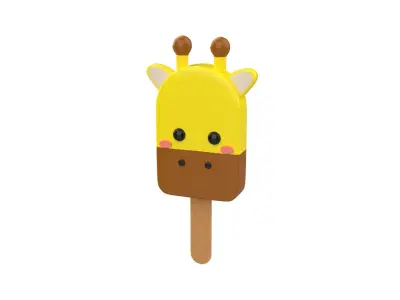 Cartoon Giraffe Ice Cream Cute Low-poly 3D model