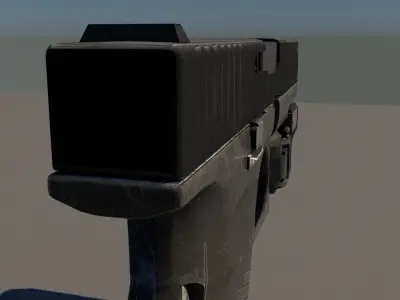 pistol Low-poly 3D model 3