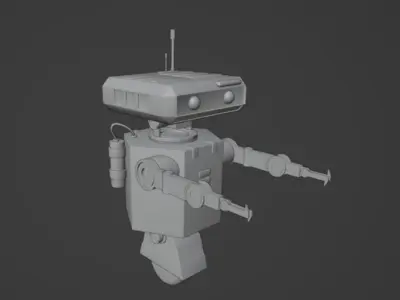 3D Sci-Fi  worker Robot in blender 3D model