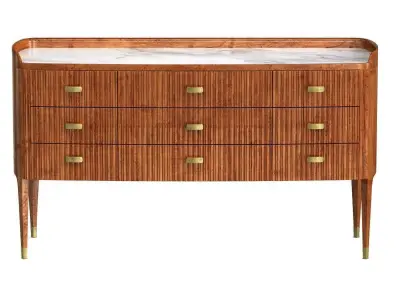Cosmo Sideboard  Bespoke  Mahogany with Antique Brass Handles  3D model