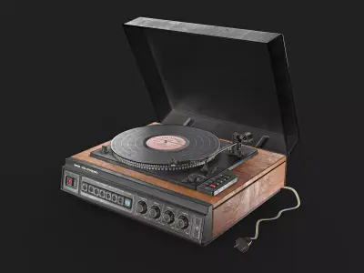 Record player Low-poly 3D model