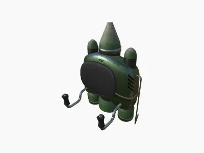 Jetpack D09 Green Metal - SciFi Character Design Low-poly 3D model