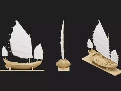 Sailing ornament Low-poly 3D model