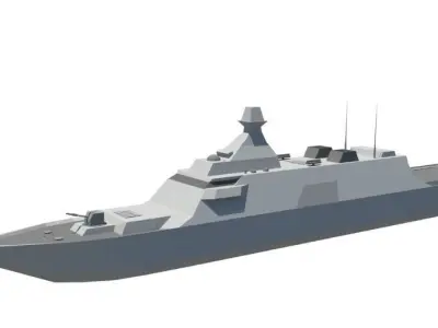 Stealth Frigate Low-poly 3D model purchase
