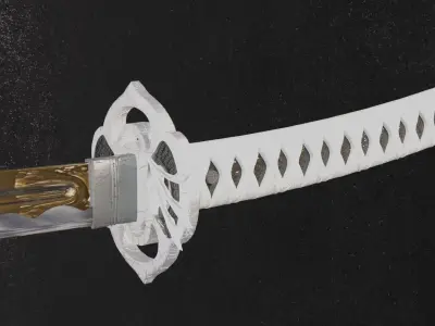 White Katana 3D model