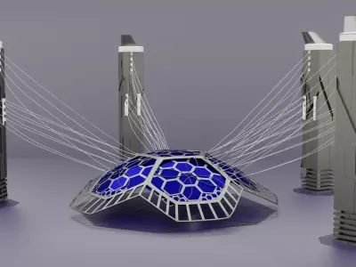 sci-fi building Low-poly 3D model get