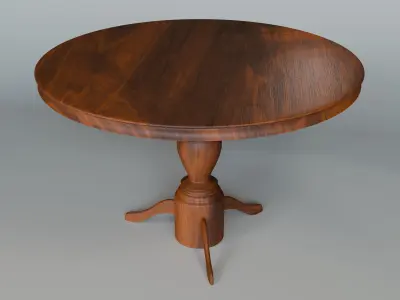 Free Elegant Round Wooden Table Free 3D model