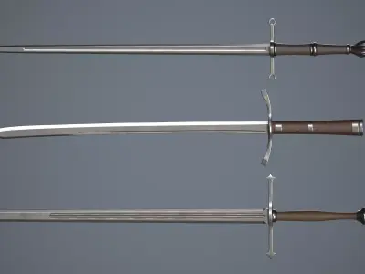 Two-handed swords  Low-poly 3D model