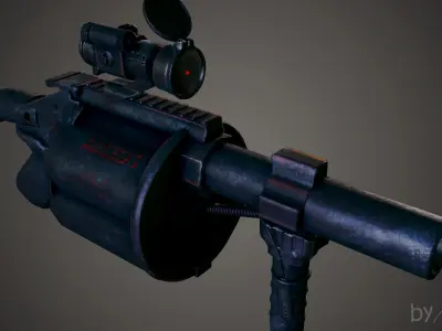 Grenade Launcher Weapon Low-poly 3D model