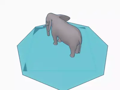 The Elephant on cube 3D model