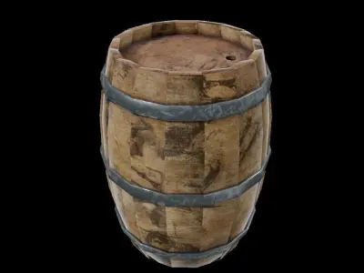 Lowpoly Barrel wooden Low-poly 3D model