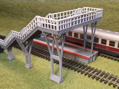 Double Edge Platform Overpass 1-87 FDM color 3D print model