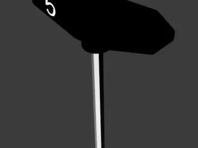 5 mm hex key wrench with a total length of 300 mm Free 3D model