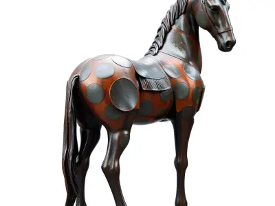 Antique Bronze Horse model pack Low-poly 3D model