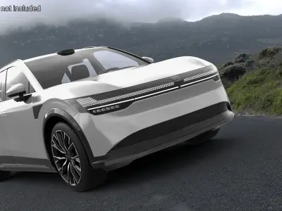 Zeekr 7X Pearl White Electric SUV Simplified 3D model